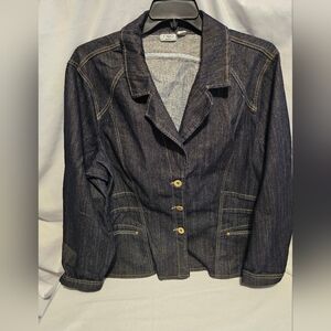 Cato Denim Jacket with Gold Accents Sz. 26/28W